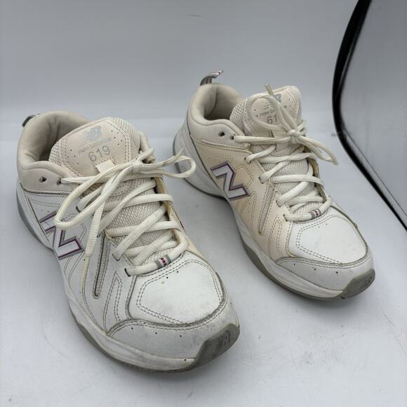New Balance Sneakers Womens‎ Size 8.5 B 619 WX619WP White Running Walk - Picture 1 of 9